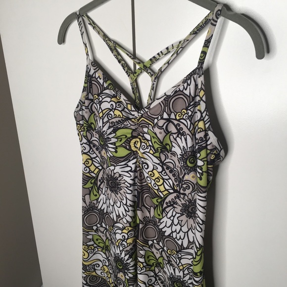 Prana Strappy Back Retro Floral Exercise Dress - Picture 3 of 7